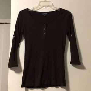 Lauren Ralph Lauren Brown Long Sleeve Shirt